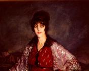 伊格纳西奥 朱洛阿加 y 萨瓦莱塔 : Picture of Lola with a Dress of White Flowers